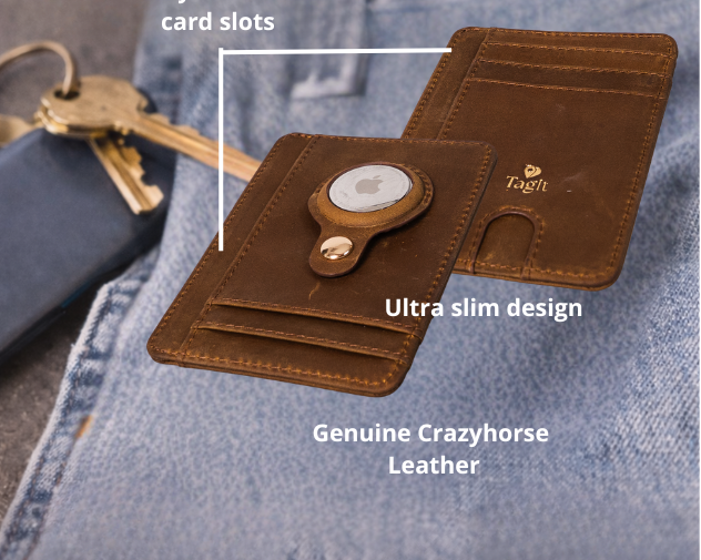 Carry Smart Genuine Leather AirTag Wallet — Brown — product image 2