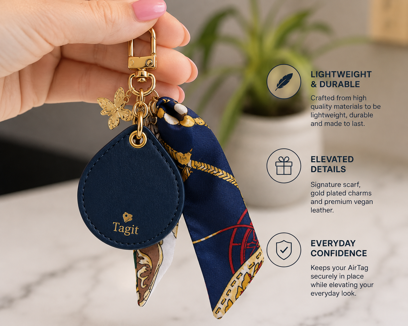 Spirit Animal AirTag Bag Charm — Deep Blue Butterfly — product image 3