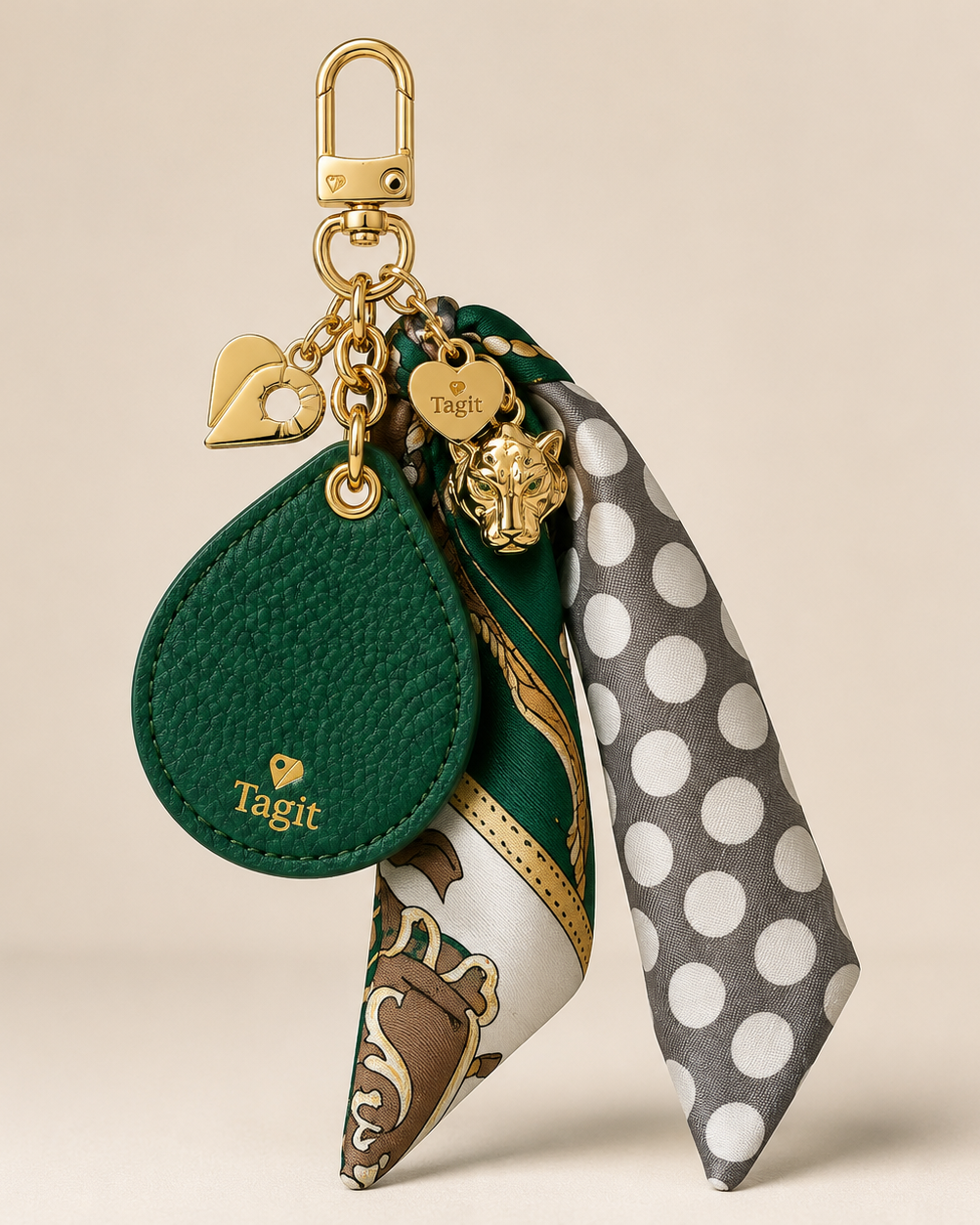 Spirit Animal AirTag Bag Charm — Dark Green Panther — product image 1