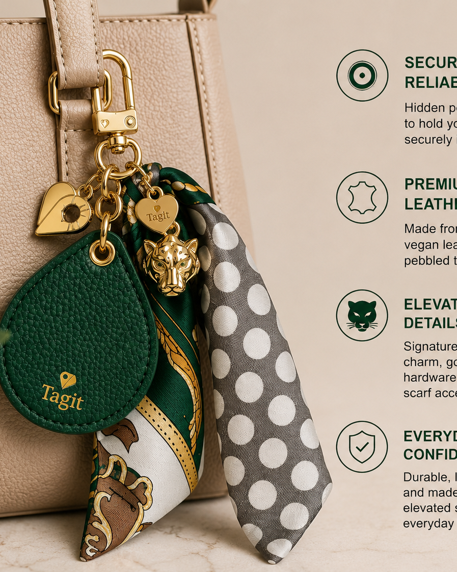 Spirit Animal AirTag Bag Charm — Dark Green Panther — product image 2