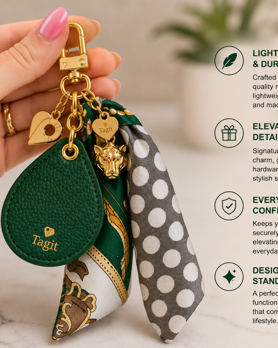 Spirit Animal AirTag Bag Charm — Dark Green Panther — product image 3