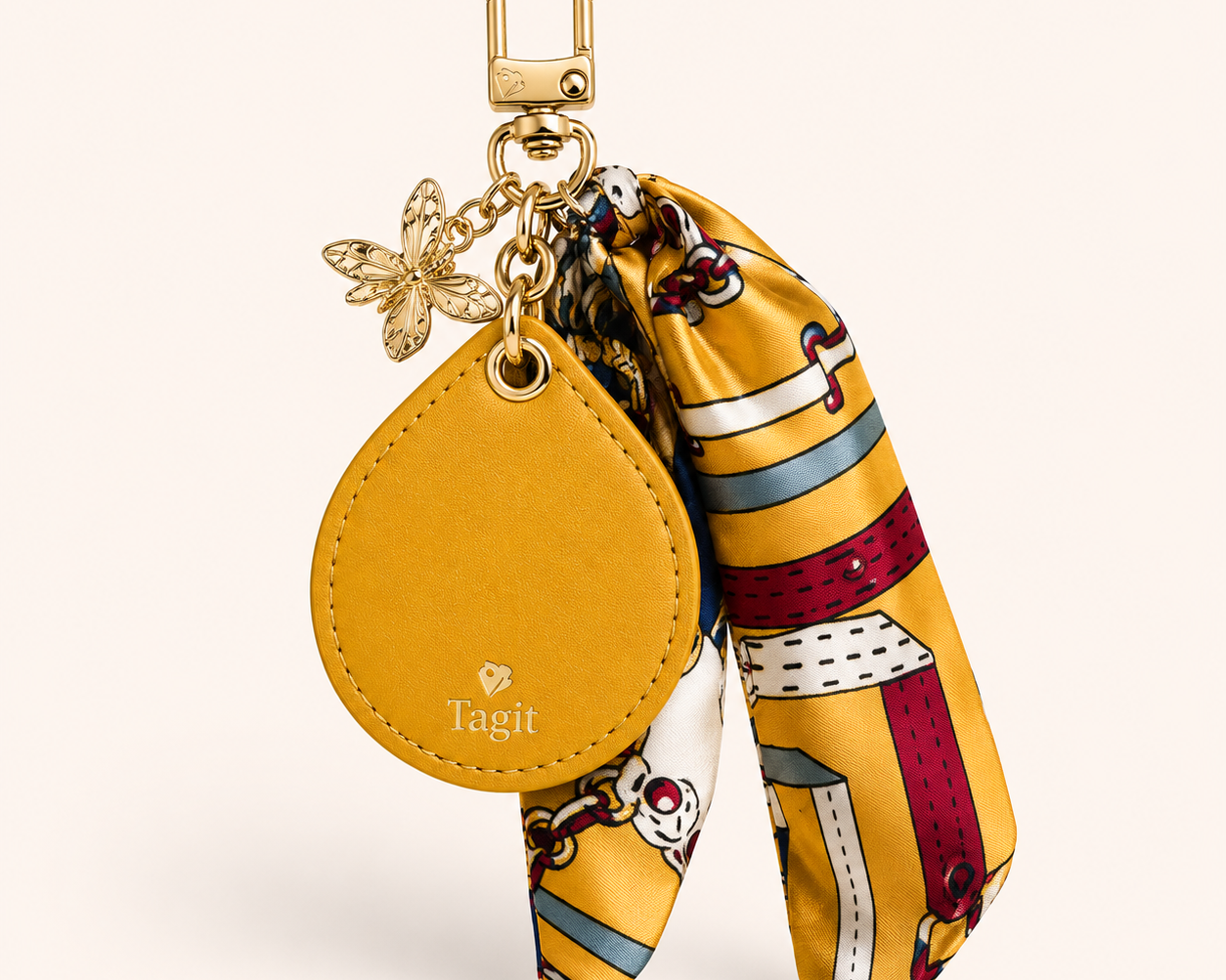 Spirit Animal AirTag Bag Charm — Mustard Yellow Bee — product image 1