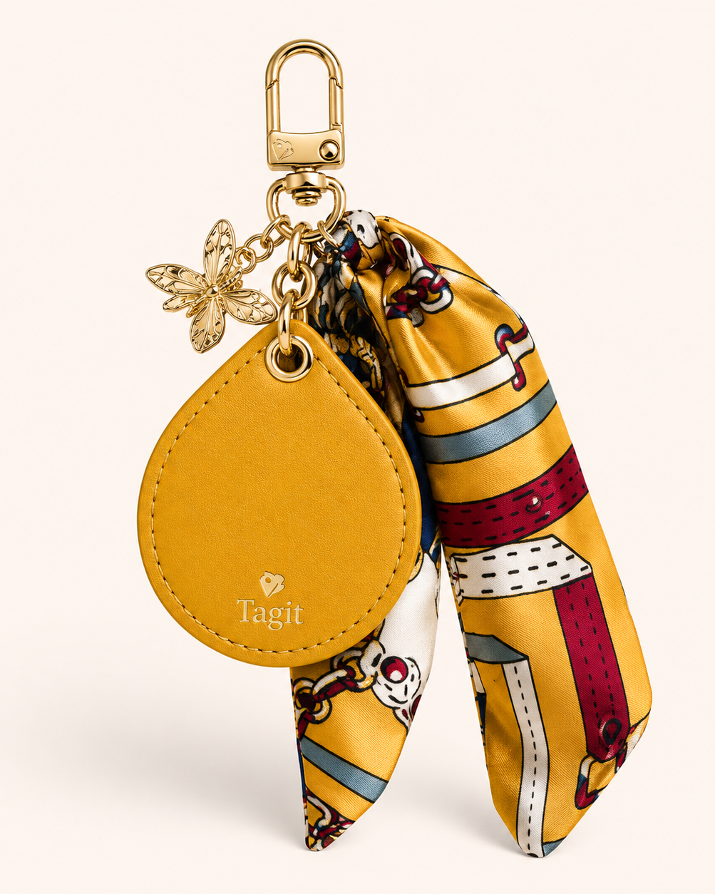 Spirit Animal AirTag Bag Charm — Mustard Yellow Bee — product image 1