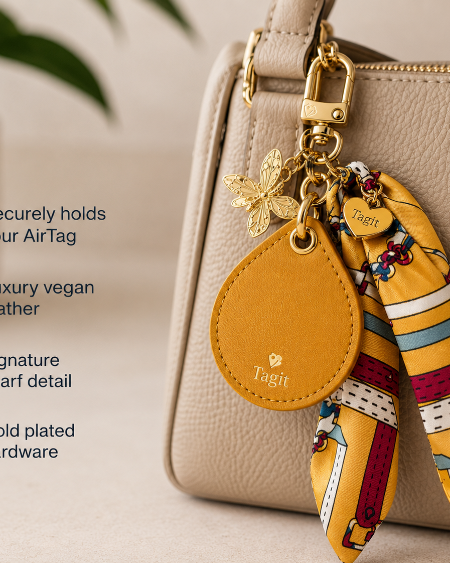 Spirit Animal AirTag Bag Charm — Mustard Yellow Bee — product image 2