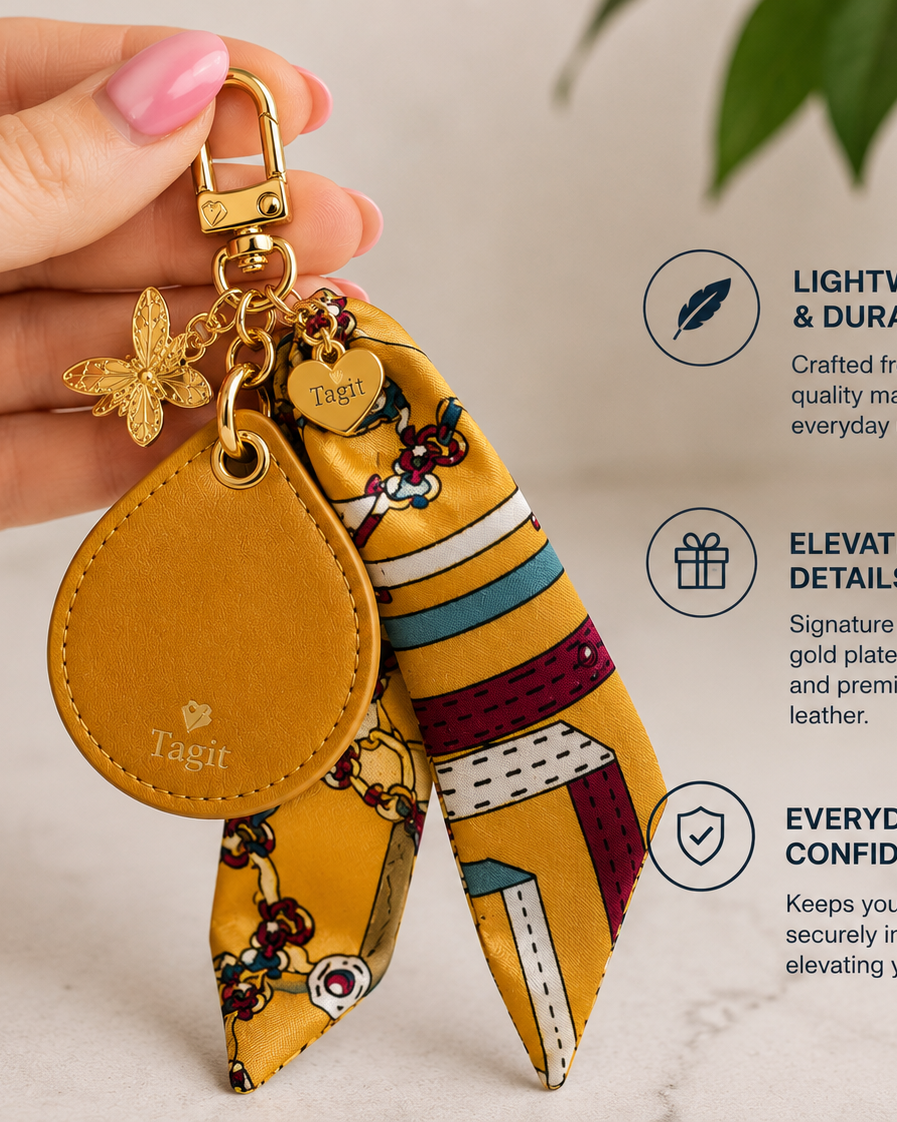 Spirit Animal AirTag Bag Charm — Mustard Yellow Bee — product image 3
