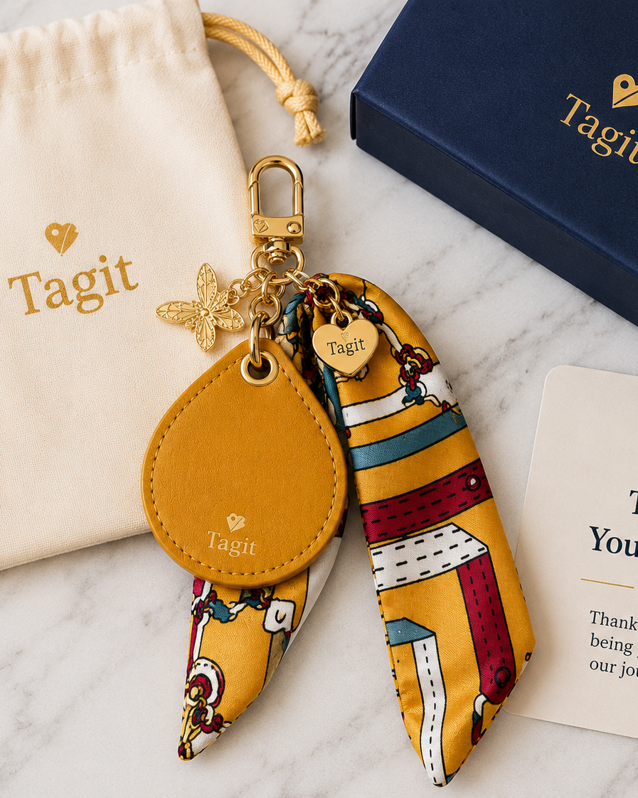 Spirit Animal AirTag Bag Charm — Mustard Yellow Bee — product image 4