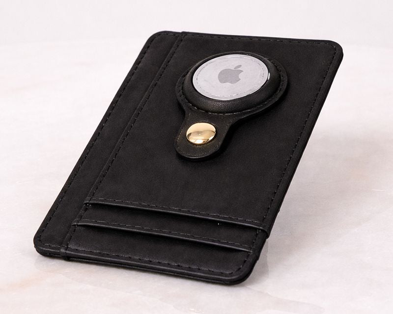 Carry Smart Genuine Leather AirTag Wallet — Black — product image 1