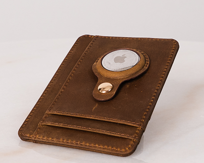 Carry Smart Genuine Leather AirTag Wallet — Brown — product image 1