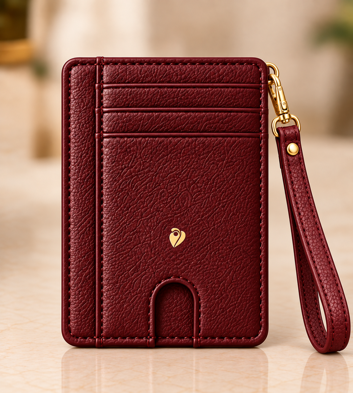 Carry Smart Pebble Leather AirTag Wallet + Wristlet — Burgundy — PDP image 2 — all-groups