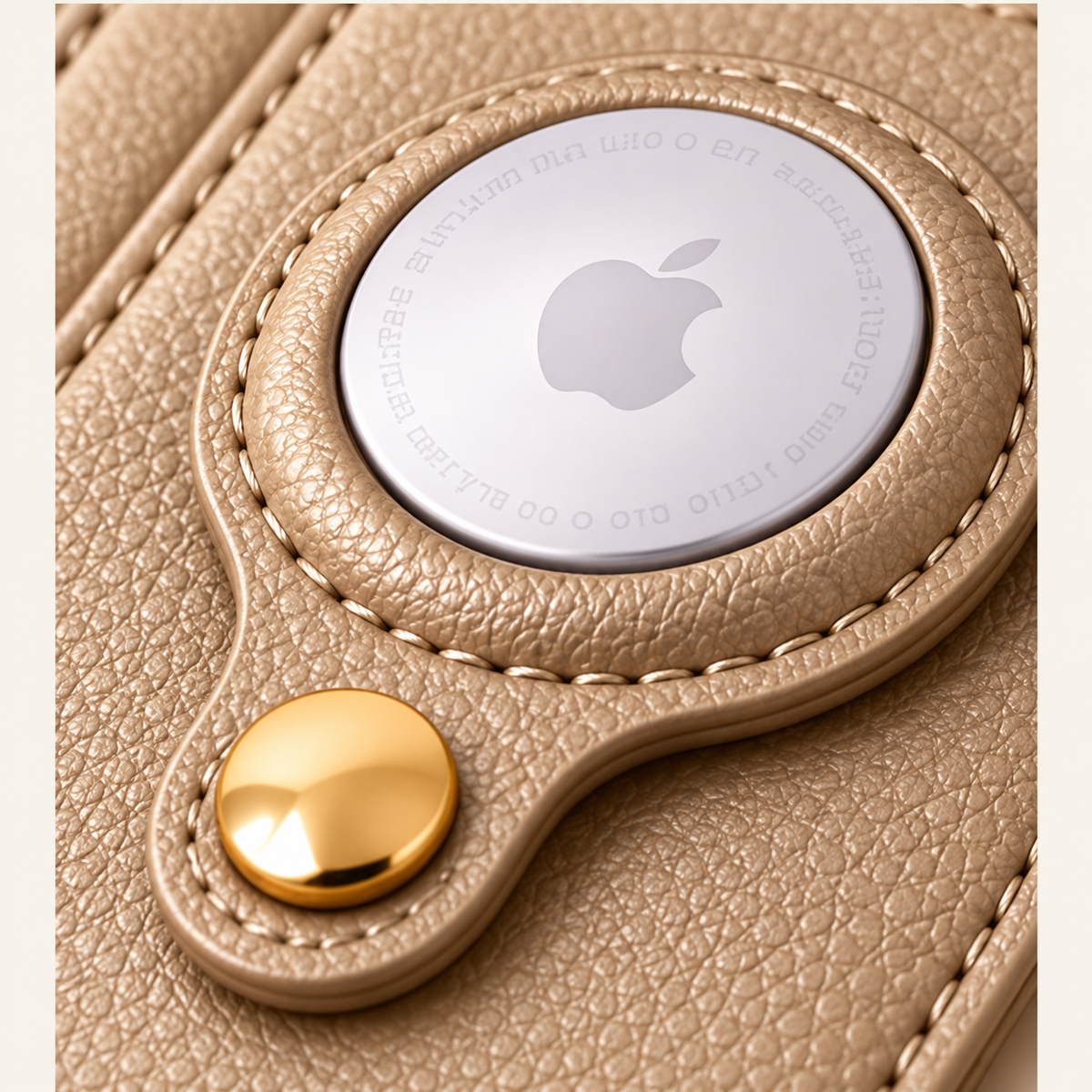 Carry Smart Pebble Leather AirTag Wallet + Wristlet — Champagne — PDP image 11 — all-groups