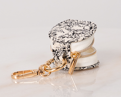 Keep Close Vegan Leather Mini Clip Pouch — Black & White Floral — product image 1