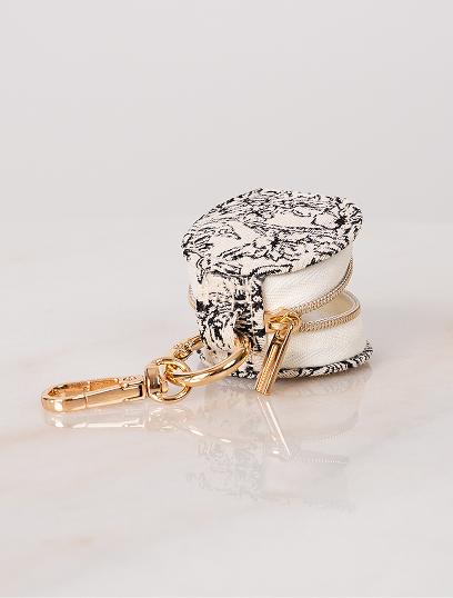 Keep Close Vegan Leather Mini Clip Pouch — Black & White Floral — product image 1