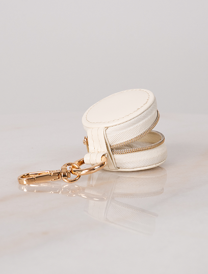 Keep Close Vegan Leather Mini Clip Pouch — White — product image 1