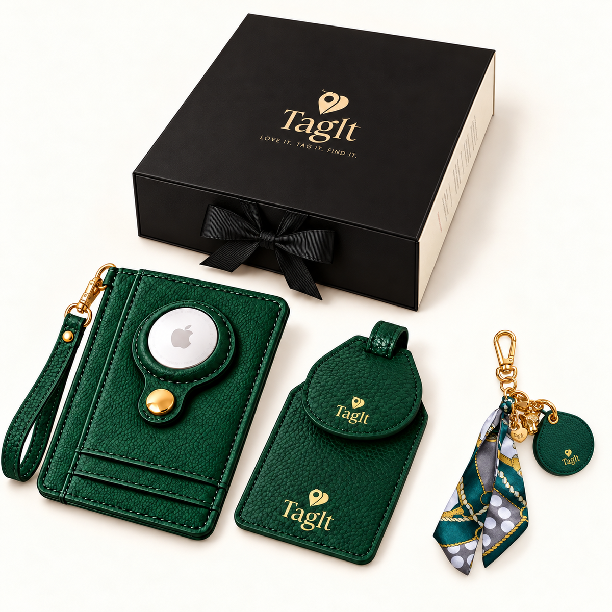 Emerald Signature Gift Set — complete contents with coordinated Keep Close keychain and gift box — all-groups