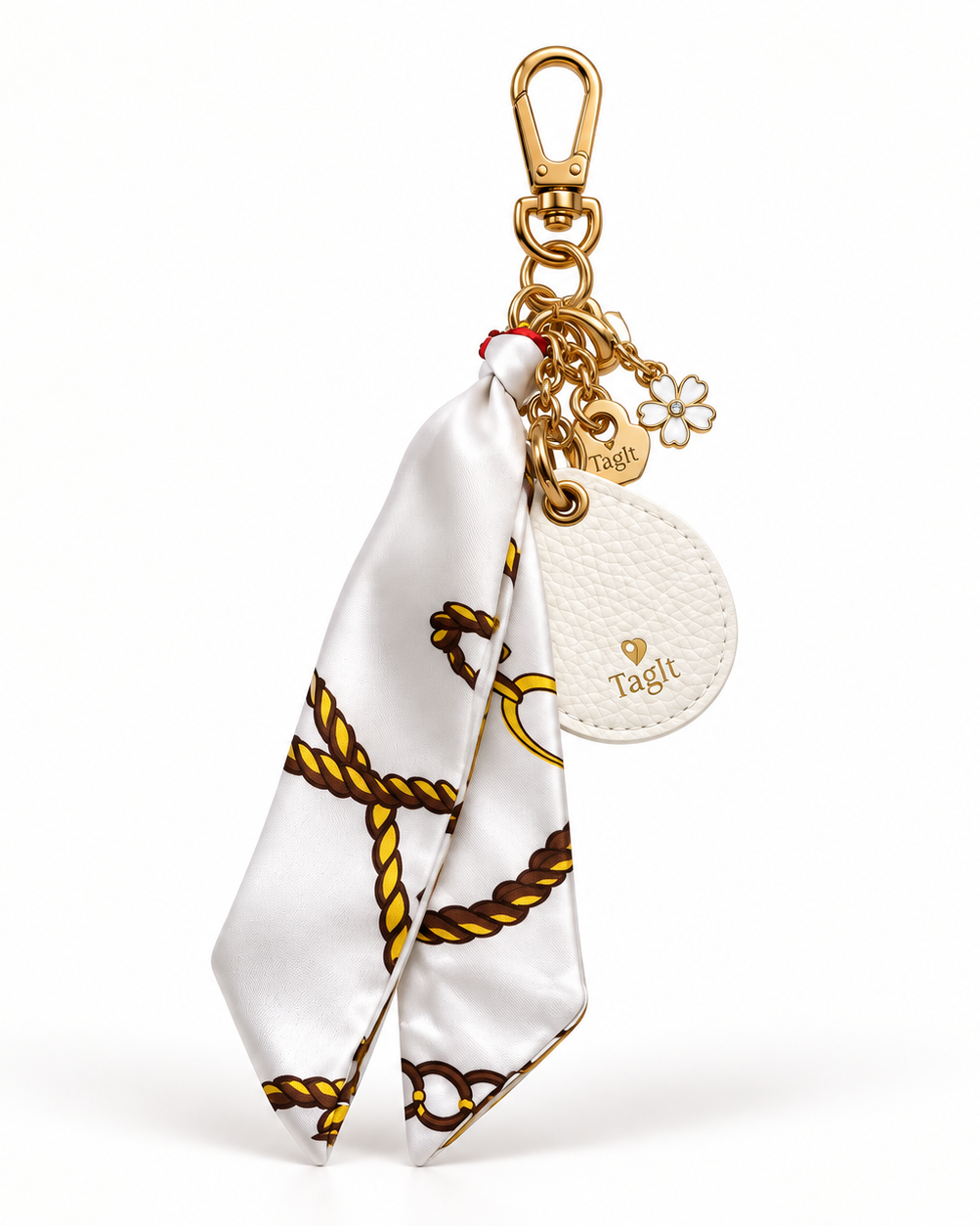 Keep Close AirTag Keychain — ivory — studio product image on white — all-groups
