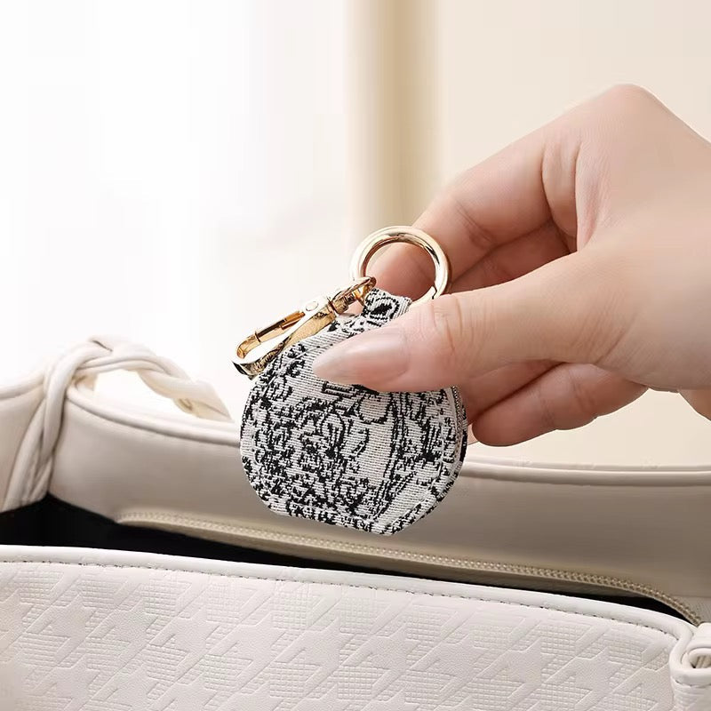 Keep Close Vegan Leather Mini Clip Pouch — Black & White Floral — product image 8