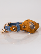Denim and Tan Heirloom Suede Dog Collar