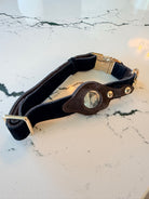 Heirloom Suede AirTag Dog Collar — Black & Coffee — product image 7