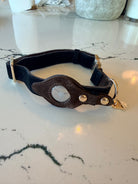 Black and Coffee Heirloom Suede Dog Collar