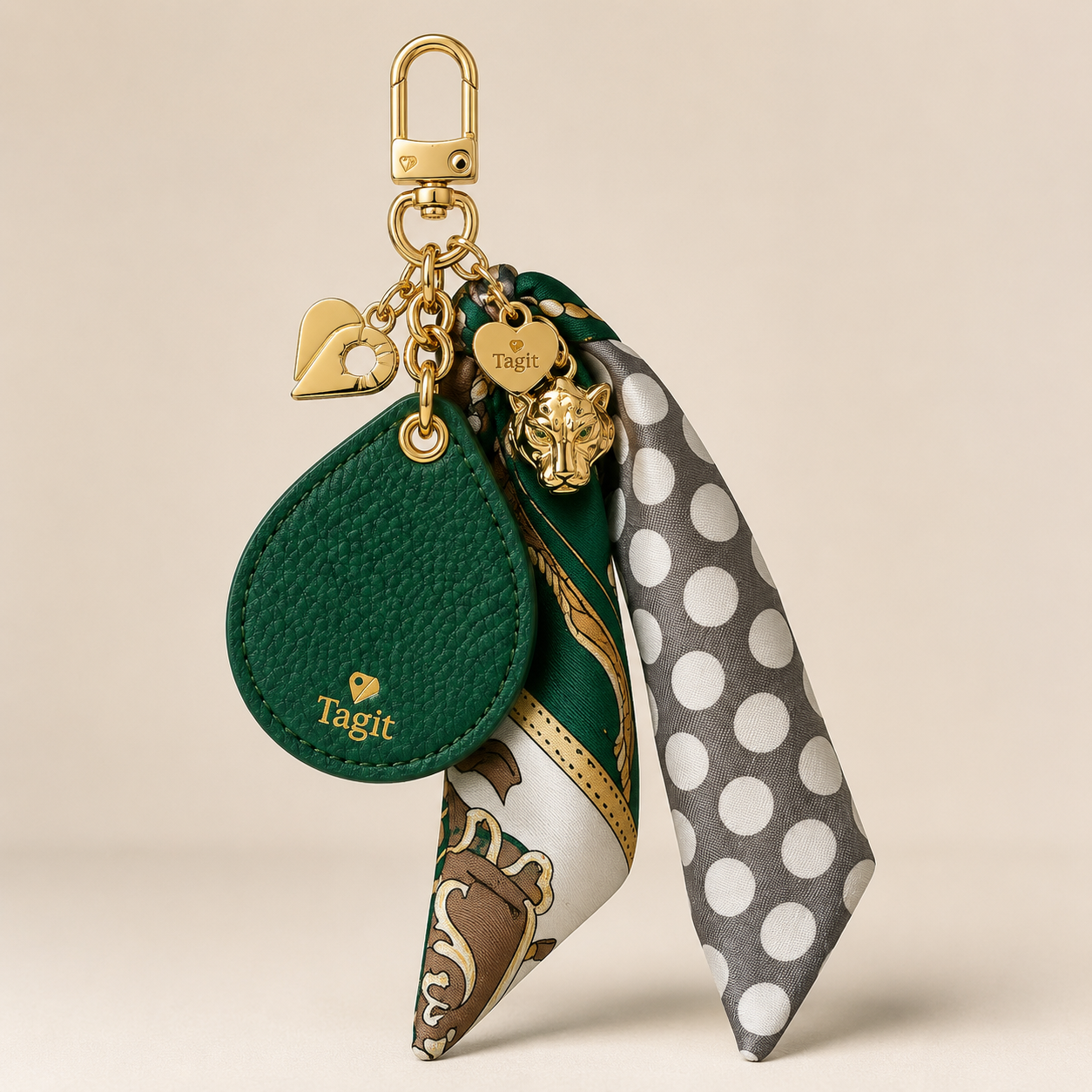 Spirit Animal AirTag Bag Charm — Dark Green Panther — product image 1