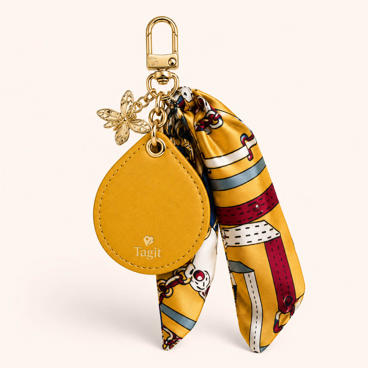 Spirit Animal AirTag Bag Charm — Mustard Yellow Bee — product image 1