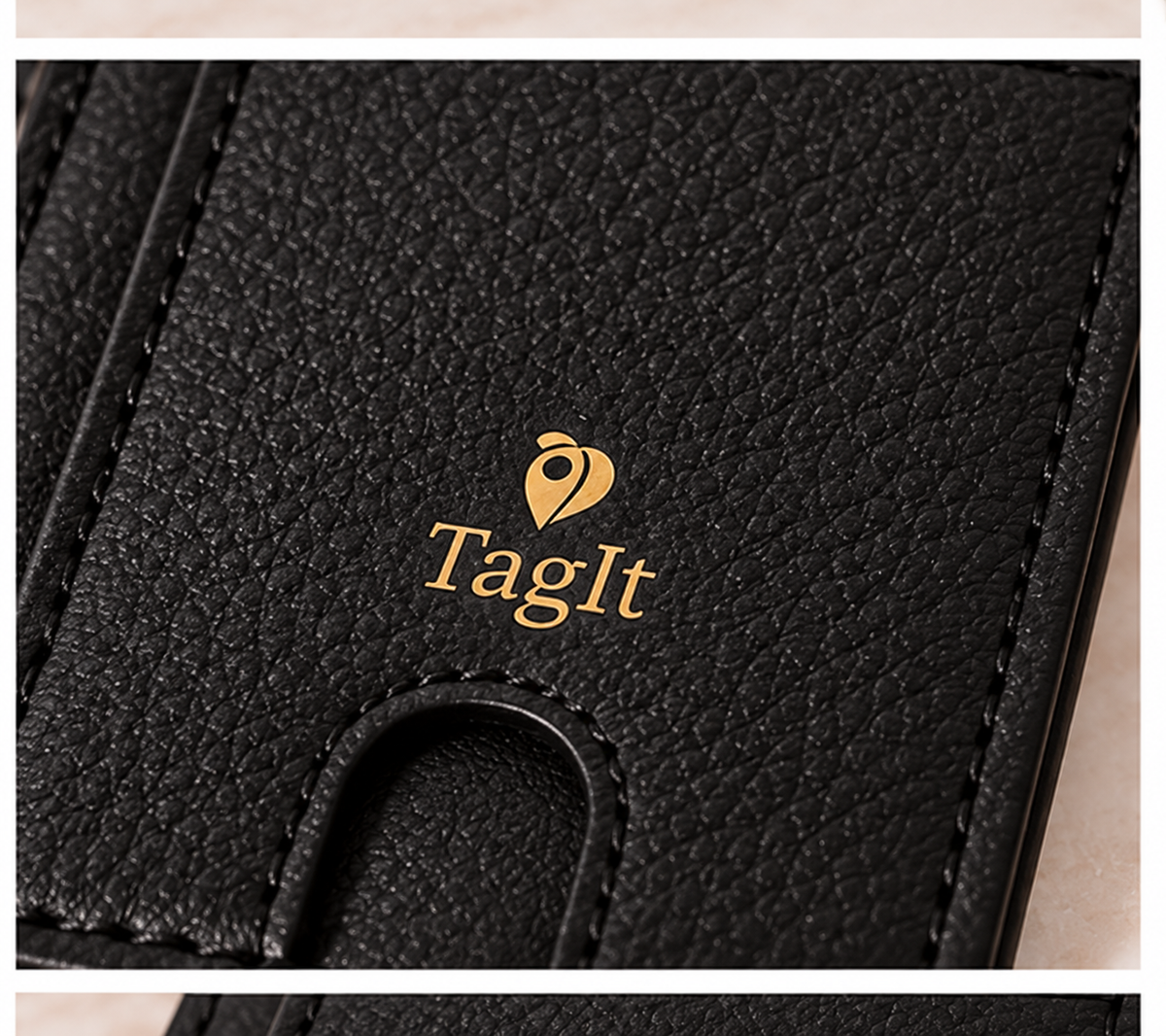 Carry Smart Pebble Leather AirTag Wallet + Wristlet — Black — PDP image 7 — all-groups