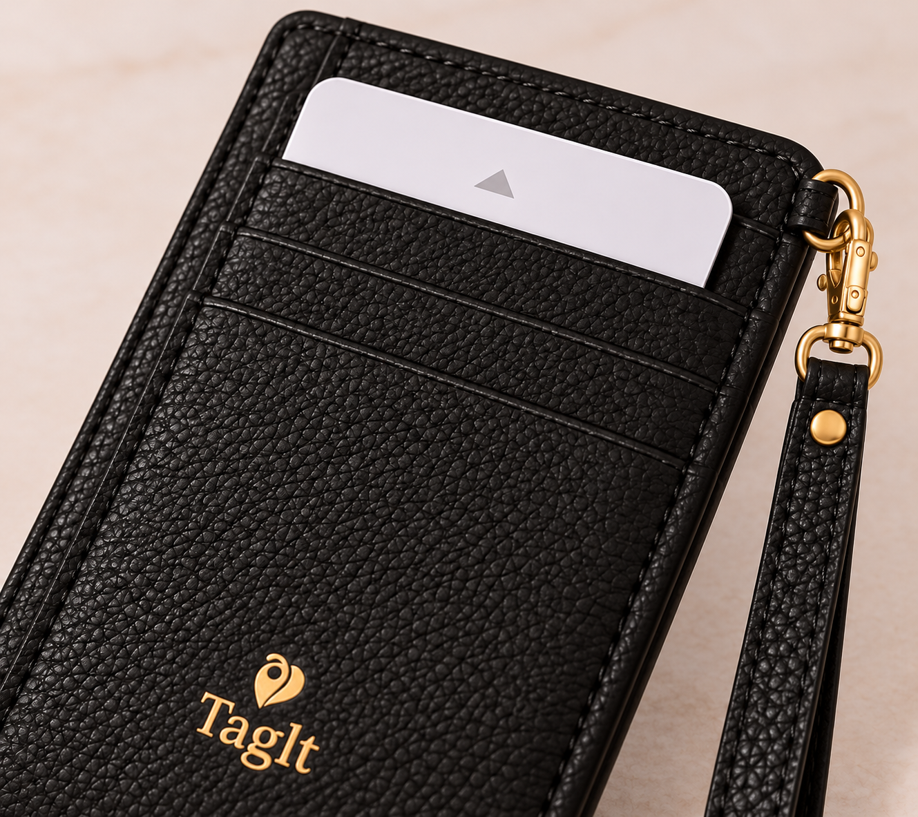 Carry Smart Pebble Leather AirTag Wallet + Wristlet — Black — PDP image 10 — all-groups