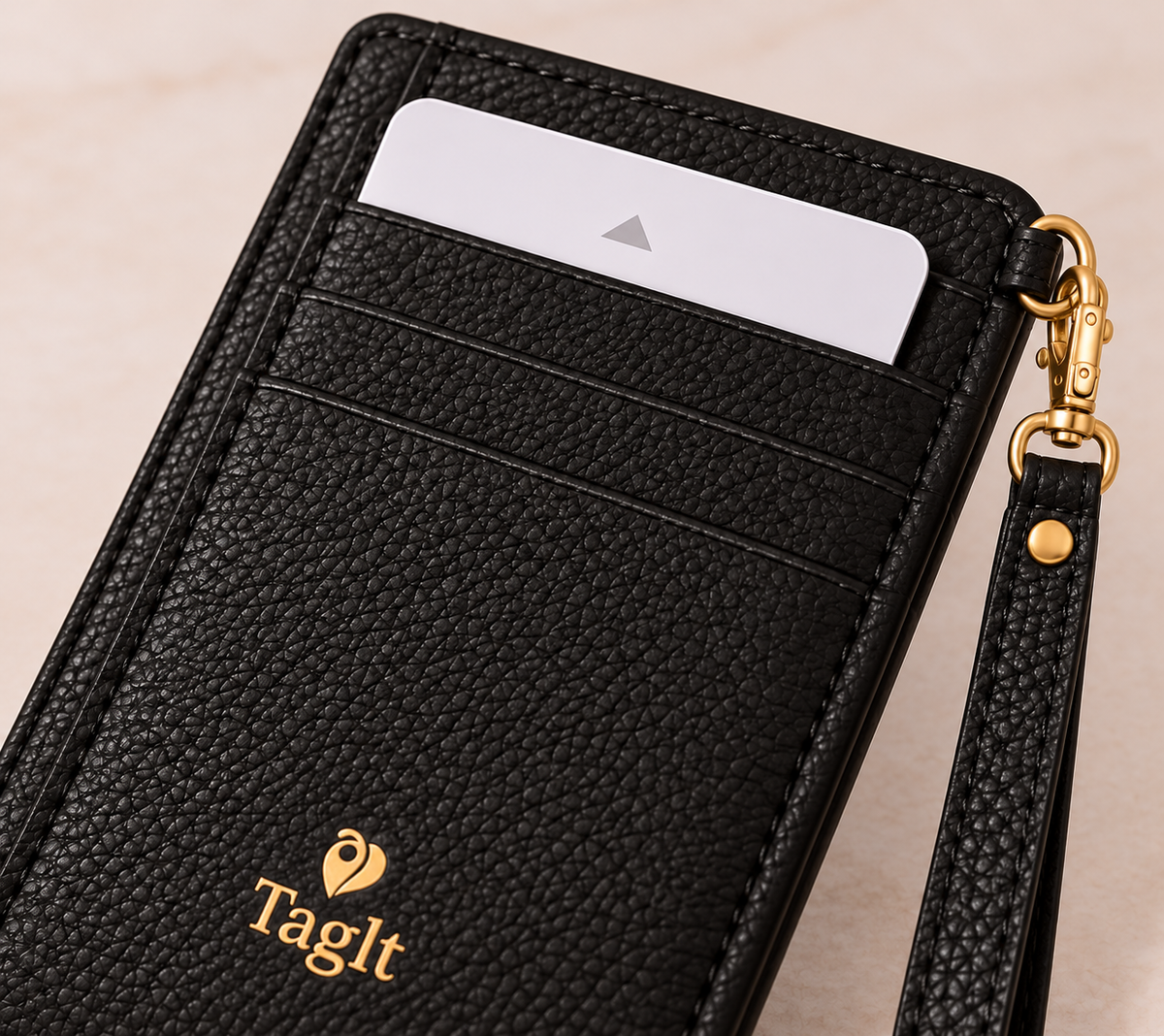 Carry Smart Pebble Leather AirTag Wallet + Wristlet — Black — PDP image 10 — all-groups
