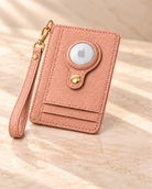 Carry Smart Pebble Leather AirTag Wallet + Wristlet — Blush — PDP image 2 — all-groups