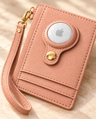 Carry Smart Pebble Leather AirTag Wallet + Wristlet — Blush — PDP image 6 — all-groups
