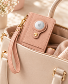 Carry Smart Pebble Leather AirTag Wallet + Wristlet — Blush — PDP image 9 — all-groups