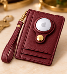 Carry Smart Pebble Leather AirTag Wallet + Wristlet — Burgundy — PDP image 1 — all-groups