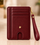 Carry Smart Pebble Leather AirTag Wallet + Wristlet — Burgundy — PDP image 2 — all-groups