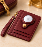 Carry Smart Pebble Leather AirTag Wallet + Wristlet — Burgundy — PDP image 6 — all-groups