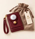 Carry Smart Pebble Leather AirTag Wallet + Wristlet — Burgundy — PDP image 15 — all-groups