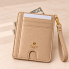 Carry Smart Pebble Leather AirTag Wallet + Wristlet — Champagne — PDP image 9 — all-groups
