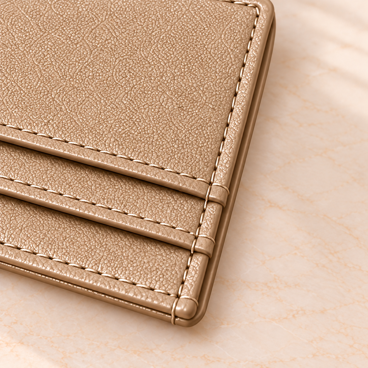 Carry Smart Pebble Leather AirTag Wallet + Wristlet — Champagne — PDP image 13 — all-groups