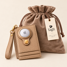Carry Smart Pebble Leather AirTag Wallet + Wristlet — Champagne — PDP image 15 — all-groups