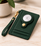 Carry Smart Pebble Leather AirTag Wallet + Wristlet — Forest Green — PDP image 6 — all-groups