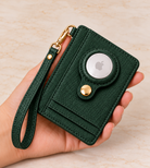 Carry Smart Pebble Leather AirTag Wallet + Wristlet — Forest Green — PDP image 8 — all-groups