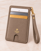 Carry Smart Pebble Leather AirTag Wallet + Wristlet — Taupe — PDP image 4 — all-groups