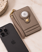 Carry Smart Pebble Leather AirTag Wallet + Wristlet — Taupe — PDP image 8 — all-groups