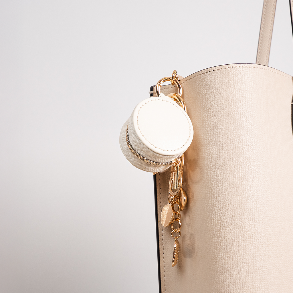 Keep Close Vegan Leather Mini Clip Pouch — White — product image 4