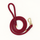Companion Dog Leash — Burgundy — rope leash with gold-tone clasp