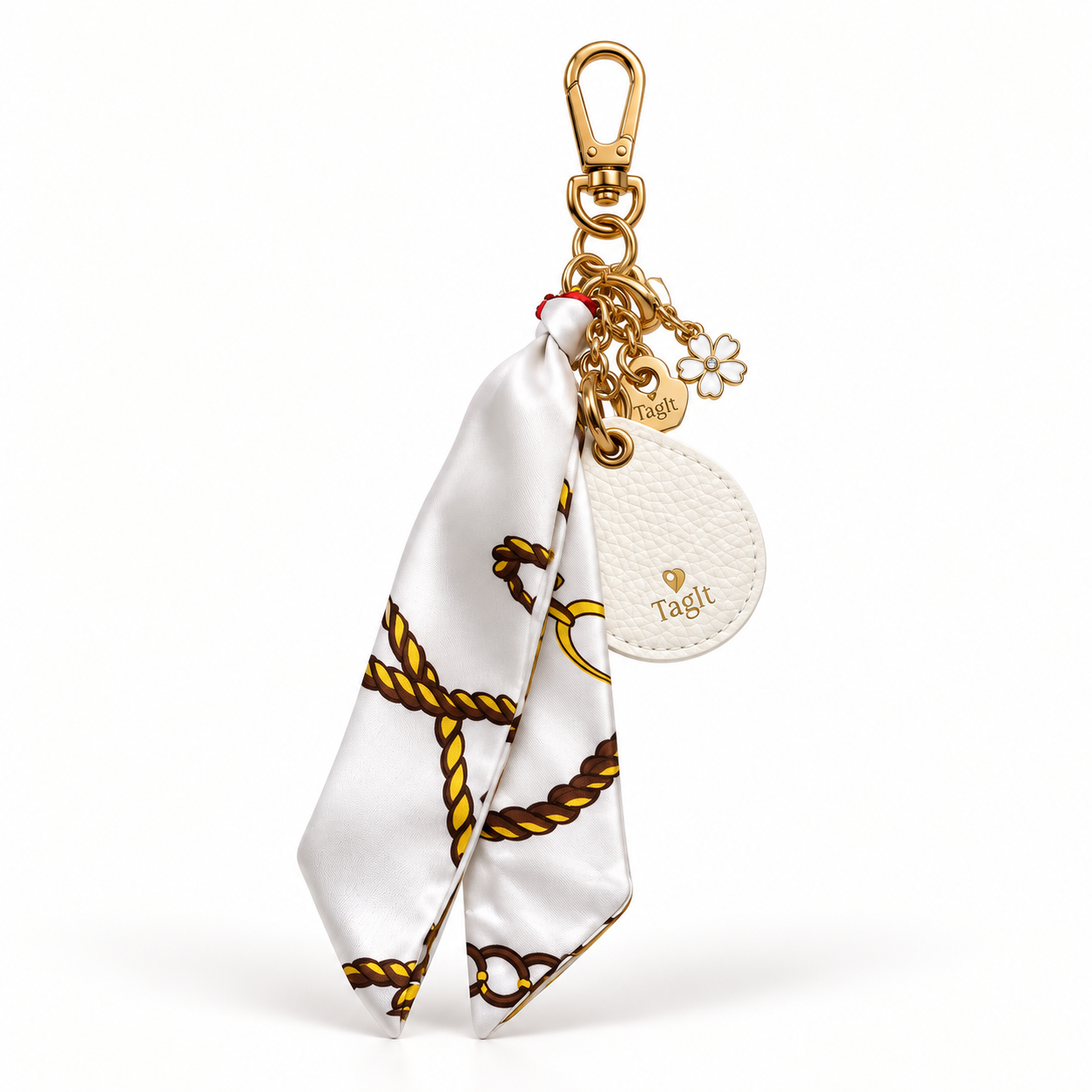 Keep Close AirTag Keychain — ivory — studio product image on white — all-groups