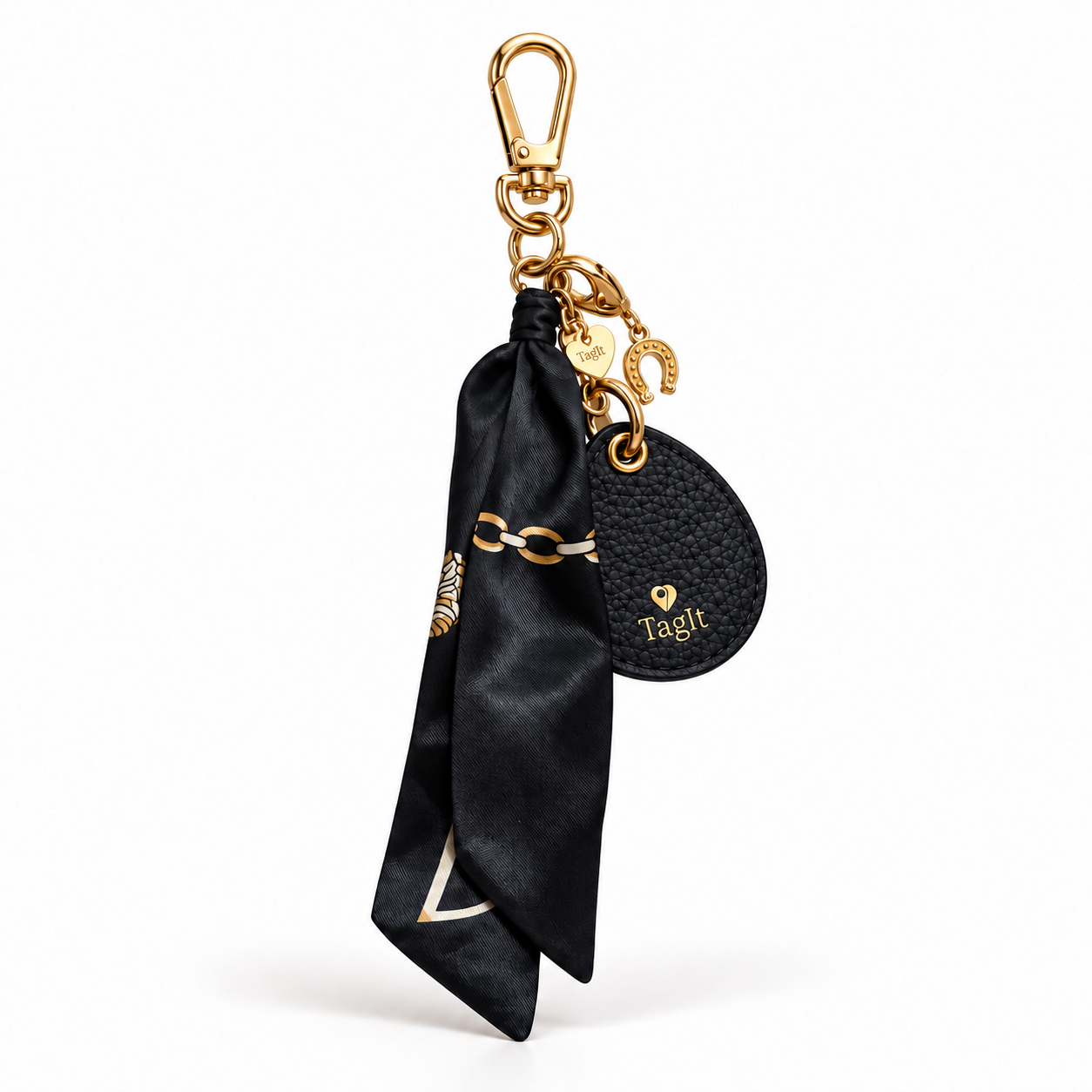 Keep Close AirTag Keychain — black — studio product image on white — all-groups