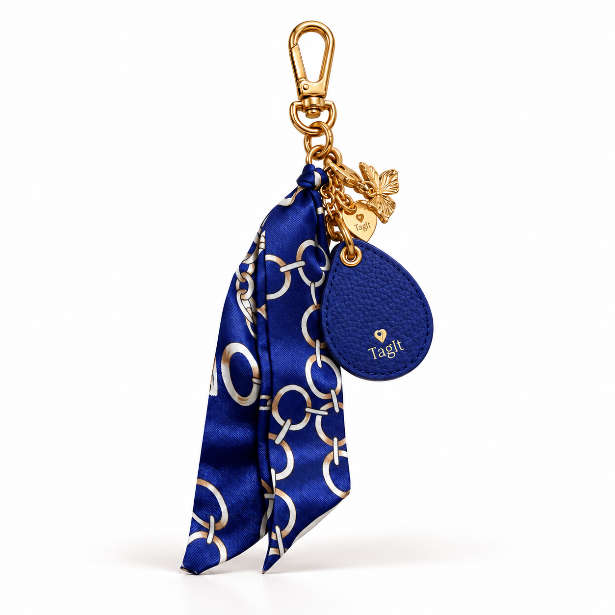 Keep Close AirTag Keychain — navy — studio product image on white — all-groups
