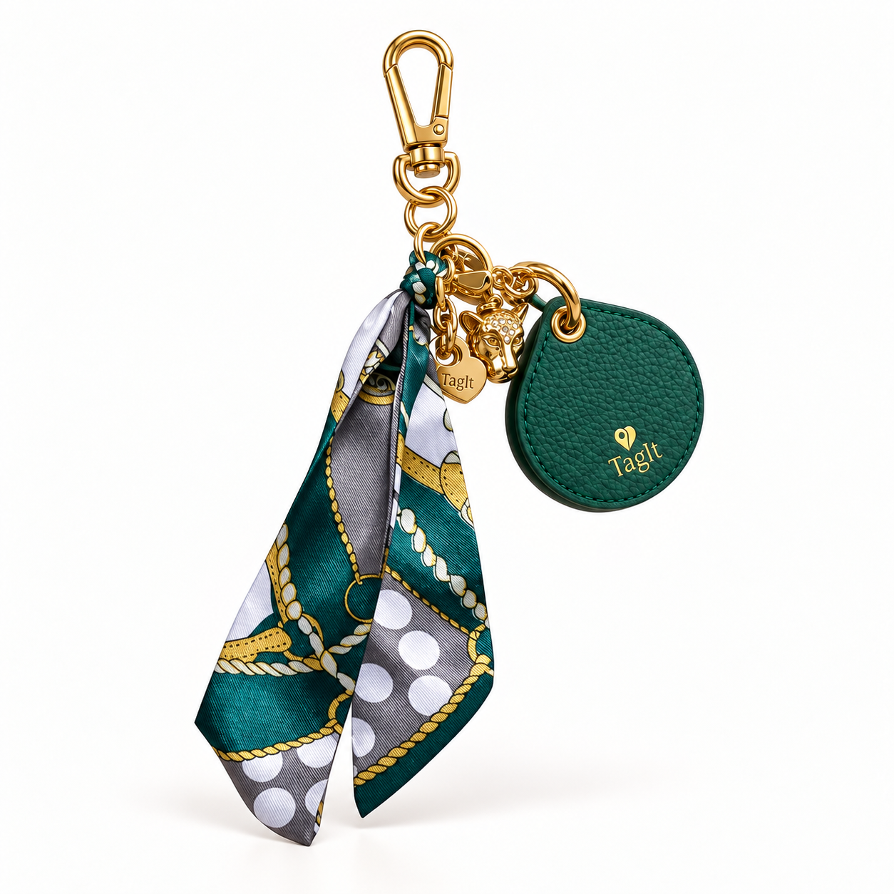 Keep Close AirTag Keychain — emerald — studio product image on white — all-groups
